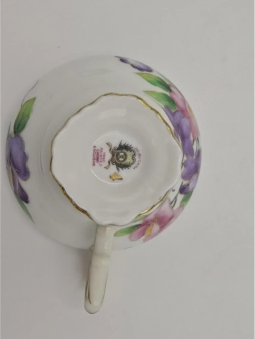 Vintage Chubu China Floral Tea Cup Gold Trim Hand Painted Cup